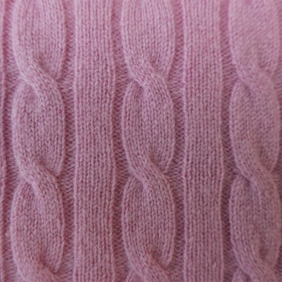 Cashmere Valerie Stevens 2ply 3D Cable Knit Light Pink Crewneck M - Picture 3 of 6